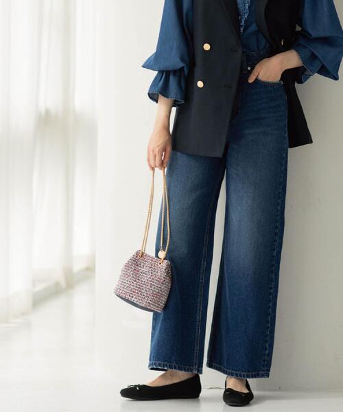 OPAQUE.CLIP（オペークドットクリップ）の「ストレートデニムパンツ【洗濯機OK】《S～LL》（デニムパンツ・レディース・ブルー/ブルー系その他・42/40/38/36）」の2枚目の写真