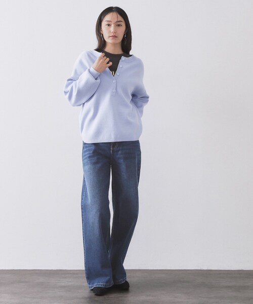 OPAQUE.CLIP（オペークドットクリップ）の「ストレートデニムパンツ【洗濯機OK】《S～LL》（デニムパンツ・レディース・ブルー/ブルー系その他・42/40/38/36）」の15枚目の写真