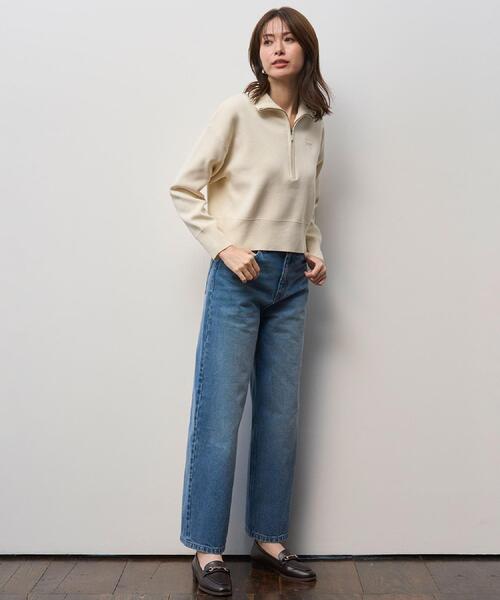 OPAQUE.CLIP（オペークドットクリップ）の「ストレートデニムパンツ【洗濯機OK】《S～LL》（デニムパンツ・レディース・ブルー/ブルー系その他・42/40/38/36）」の4枚目の写真