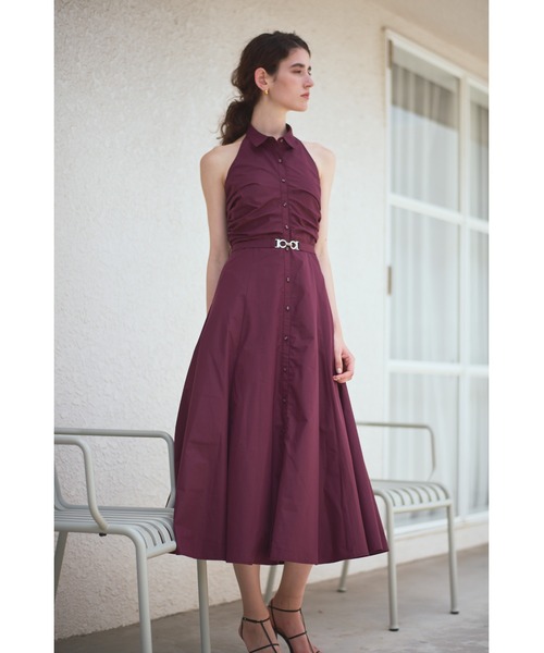 Estella.K(エステラケー)の「Delina Belted Dress ホルターシャツドレス(ワンピース・レディース・ホワイト系その他/ブルー系その他/ブラック系その他/ワイン系・FREE)」の17枚目の写真