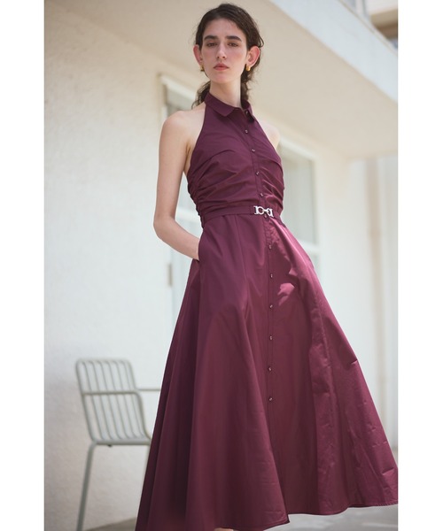 Estella.K(エステラケー)の「Delina Belted Dress ホルターシャツドレス(ワンピース・レディース・ホワイト系その他/ブルー系その他/ブラック系その他/ワイン系・FREE)」の13枚目の写真