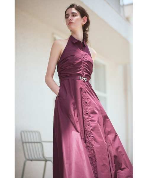 Estella.K(エステラケー)の「Delina Belted Dress ホルターシャツドレス(ワンピース・レディース・ホワイト系その他/ブルー系その他/ブラック系その他/ワイン系・FREE)」の15枚目の写真