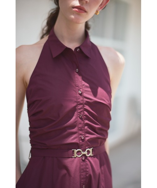 Estella.K(エステラケー)の「Delina Belted Dress ホルターシャツドレス(ワンピース・レディース・ホワイト系その他/ブルー系その他/ブラック系その他/ワイン系・FREE)」の21枚目の写真