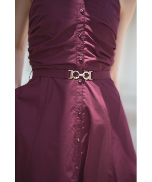 Estella.K(エステラケー)の「Delina Belted Dress ホルターシャツドレス(ワンピース・レディース・ホワイト系その他/ブルー系その他/ブラック系その他/ワイン系・FREE)」の16枚目の写真