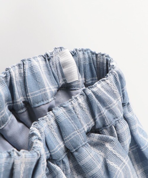 BRANSHES（ブランシェス）の「チェックティアードロングスカート（スカート・キッズ・サックスブルー/ブラック・S/L/M/XL）」の3枚目の写真