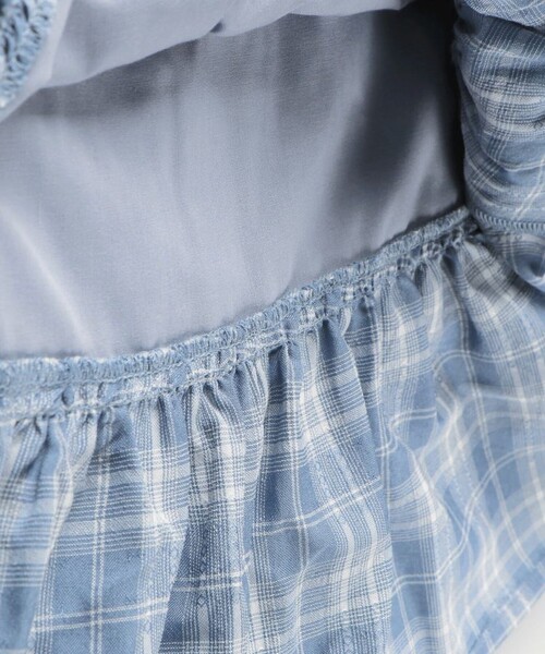 BRANSHES（ブランシェス）の「チェックティアードロングスカート（スカート・キッズ・サックスブルー/ブラック・S/L/M/XL）」の5枚目の写真