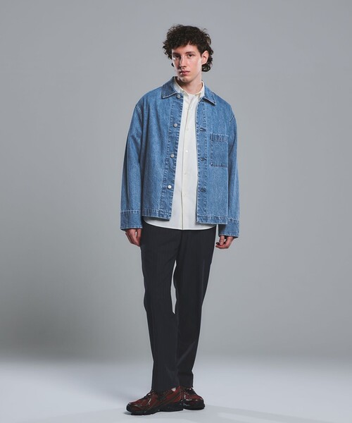 green label relaxing(グリーンレーベルリラクシング)の「デニム カバーオール(カバーオール・メンズ・ネイビー/グレー系/ターコイズブルー系・S/L/M/XL)」の4枚目の写真