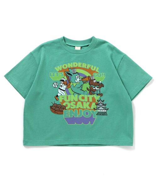 プリーツプリーズ半袖 Tシャツ 緑系 多色使い PLEATS PLEASE ISSEY MIYAKE（Tシャツ/カットソー(半袖/袖なし)）の