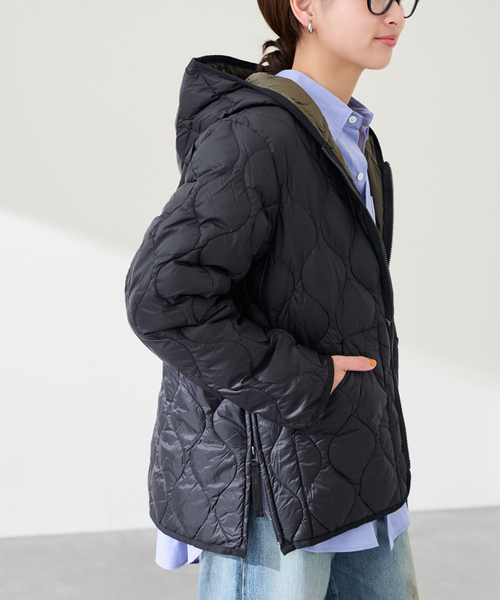 FRAMeWORK（フレームワーク）の「TAION/タイオン MILITARY HOOD WZIP ダウンジャケット（ダウンジャケット/コート・レディース・ブラック/カーキ・FREE）」の22枚目の写真