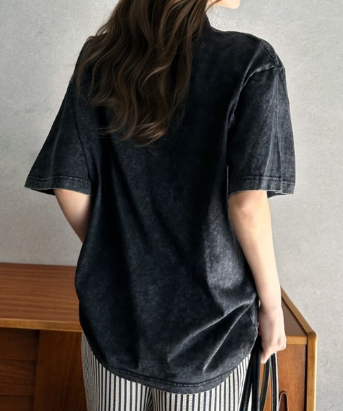 Eclat one（エクラワン）の「【Eclat one】ピグメント加工 ルーズ Tシャツ（Tシャツ/カットソー・レディース・ブラック/ライトグレー/ブラウン/ピンク・FREE）」の13枚目の写真