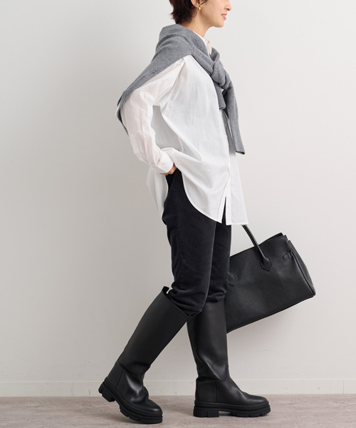 JOURNAL STANDARD relume（ジャーナルスタンダード　レリューム）の「《WEB限定追加》バイオウォッシュオーバーサイズシャツ（シャツ/ブラウス・レディース・ブルー系その他/ホワイト・FREE）」の5枚目の写真