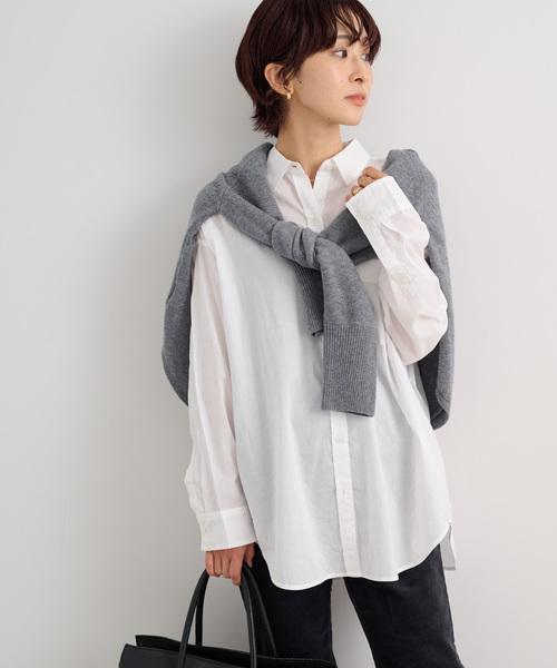 JOURNAL STANDARD relume（ジャーナルスタンダード　レリューム）の「《WEB限定追加》バイオウォッシュオーバーサイズシャツ（シャツ/ブラウス・レディース・ブルー系その他/ホワイト・FREE）」の7枚目の写真