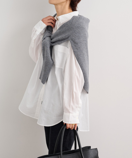 JOURNAL STANDARD relume（ジャーナルスタンダード　レリューム）の「《WEB限定追加》バイオウォッシュオーバーサイズシャツ（シャツ/ブラウス・レディース・ブルー系その他/ホワイト・FREE）」の8枚目の写真