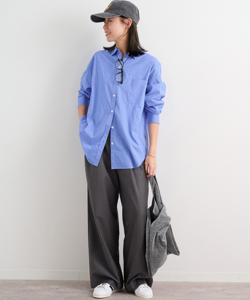 JOURNAL STANDARD relume（ジャーナルスタンダード　レリューム）の「《WEB限定追加》バイオウォッシュオーバーサイズシャツ（シャツ/ブラウス・レディース・ブルー系その他/ホワイト・FREE）」の10枚目の写真