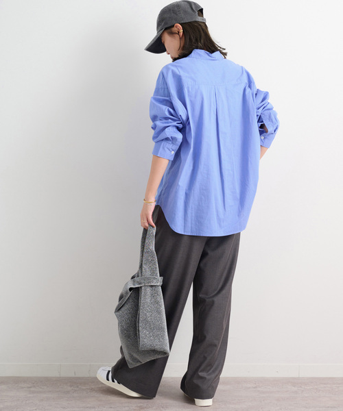 JOURNAL STANDARD relume（ジャーナルスタンダード　レリューム）の「《WEB限定追加》バイオウォッシュオーバーサイズシャツ（シャツ/ブラウス・レディース・ブルー系その他/ホワイト・FREE）」の12枚目の写真