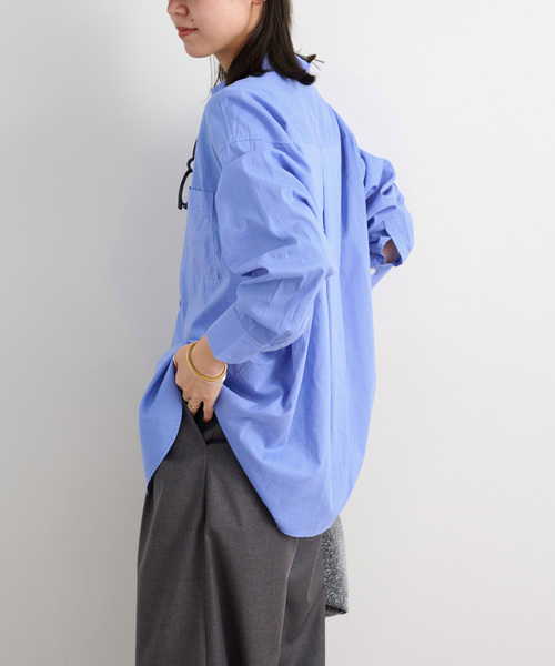 JOURNAL STANDARD relume（ジャーナルスタンダード　レリューム）の「《WEB限定追加》バイオウォッシュオーバーサイズシャツ（シャツ/ブラウス・レディース・ブルー系その他/ホワイト・FREE）」の14枚目の写真