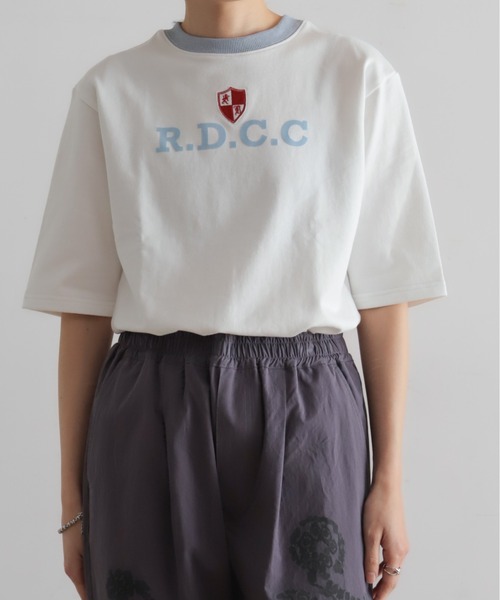 Blanc Bleu Minuit(ブランブルーミニュイ)の「ミニ裏毛ワッペン付き 6分袖プルオーバー(Tシャツ/カットソー・レディース・グレー/ホワイト・FREE)」の6枚目の写真