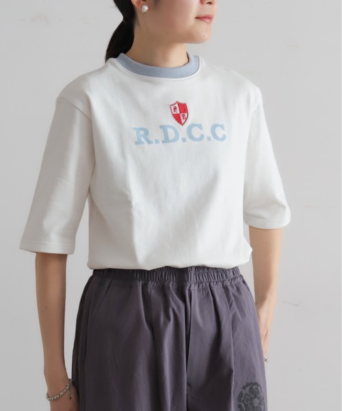 Blanc Bleu Minuit(ブランブルーミニュイ)の「ミニ裏毛ワッペン付き 6分袖プルオーバー(Tシャツ/カットソー・レディース・グレー/ホワイト・FREE)」の9枚目の写真