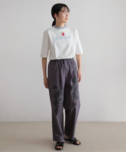 Blanc Bleu Minuit(ブランブルーミニュイ)の「ミニ裏毛ワッペン付き 6分袖プルオーバー(Tシャツ/カットソー・レディース・グレー/ホワイト・FREE)」の3枚目の写真