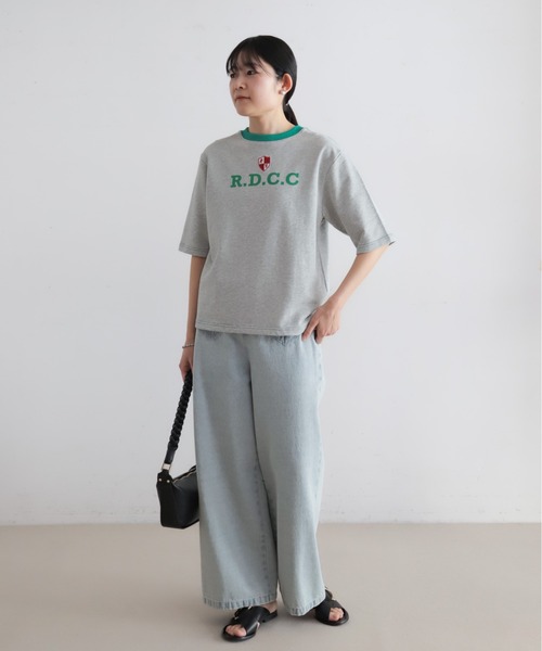 Blanc Bleu Minuit(ブランブルーミニュイ)の「ミニ裏毛ワッペン付き 6分袖プルオーバー(Tシャツ/カットソー・レディース・グレー/ホワイト・FREE)」の17枚目の写真