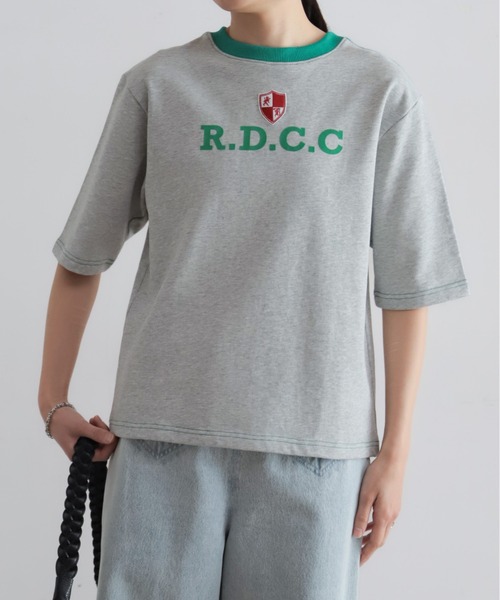 Blanc Bleu Minuit(ブランブルーミニュイ)の「ミニ裏毛ワッペン付き 6分袖プルオーバー(Tシャツ/カットソー・レディース・グレー/ホワイト・FREE)」の10枚目の写真