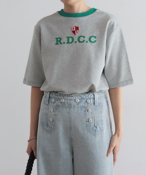 Blanc Bleu Minuit(ブランブルーミニュイ)の「ミニ裏毛ワッペン付き 6分袖プルオーバー(Tシャツ/カットソー・レディース・グレー/ホワイト・FREE)」の13枚目の写真