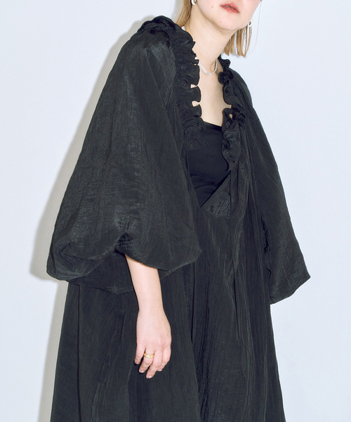 CITYSHOP（シティーショップ）の「SHAKA SHAKA DRESS：ワンピース（ワンピース・レディース・ブラック/アイボリー・36/38）」の4枚目の写真