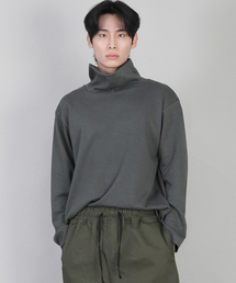 無地ポラネック長袖Tシャツ PPL-884 スレートグレー