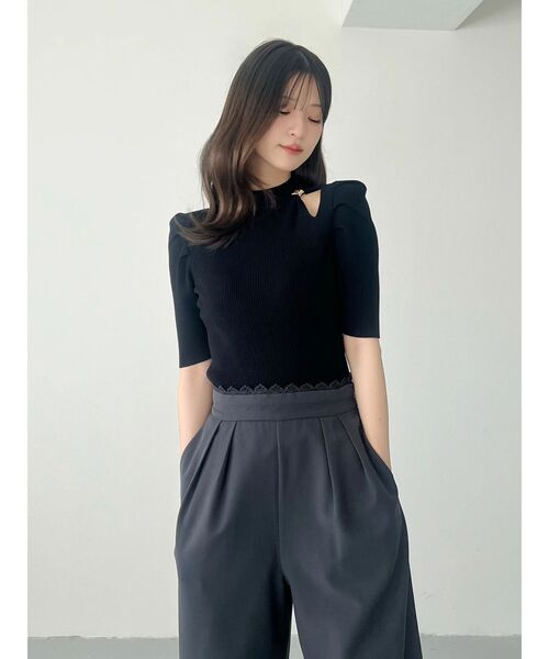 MERCURYDUO（マーキュリーデュオ）の「モチーフパーツカットアウトニット（ニット/セーター・レディース・オフホワイト/ブラック/ブルー・FREE）」の11枚目の写真