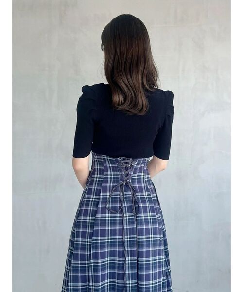 MERCURYDUO（マーキュリーデュオ）の「モチーフパーツカットアウトニット（ニット/セーター・レディース・オフホワイト/ブラック/ブルー・FREE）」の14枚目の写真