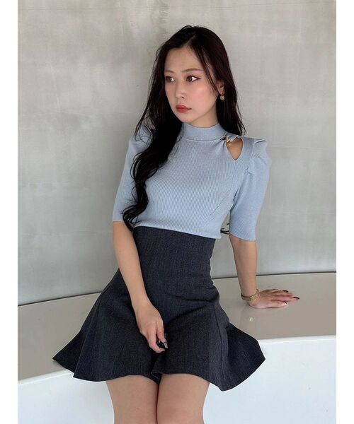 MERCURYDUO（マーキュリーデュオ）の「モチーフパーツカットアウトニット（ニット/セーター・レディース・オフホワイト/ブラック/ブルー・FREE）」の17枚目の写真