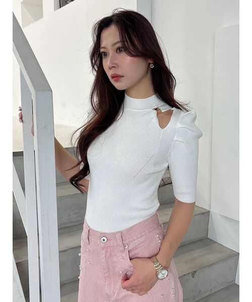 MERCURYDUO（マーキュリーデュオ）の「モチーフパーツカットアウトニット（ニット/セーター・レディース・オフホワイト/ブラック/ブルー・FREE）」の20枚目の写真