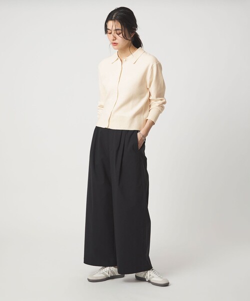 green label relaxing（グリーンレーベルリラクシング）の「ブークレ ポロカーディガン ウォッシャブル（カーディガン/ボレロ・レディース・ブラック/オフホワイト/ライトピンク・FREE）」の10枚目の写真