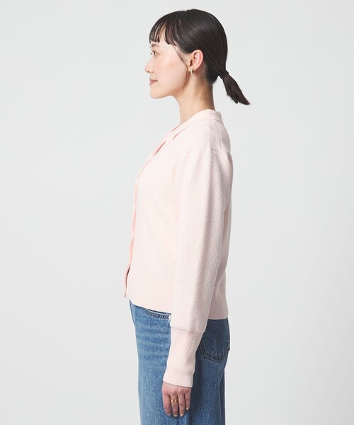 green label relaxing（グリーンレーベルリラクシング）の「ブークレ ポロカーディガン ウォッシャブル（カーディガン/ボレロ・レディース・ブラック/オフホワイト/ライトピンク・FREE）」の16枚目の写真