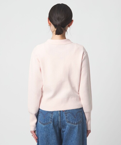 green label relaxing（グリーンレーベルリラクシング）の「ブークレ ポロカーディガン ウォッシャブル（カーディガン/ボレロ・レディース・ブラック/オフホワイト/ライトピンク・FREE）」の17枚目の写真