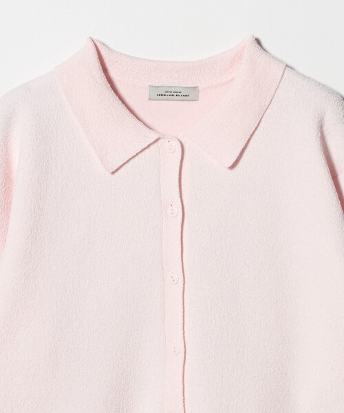 green label relaxing（グリーンレーベルリラクシング）の「ブークレ ポロカーディガン ウォッシャブル（カーディガン/ボレロ・レディース・ブラック/オフホワイト/ライトピンク・FREE）」の20枚目の写真