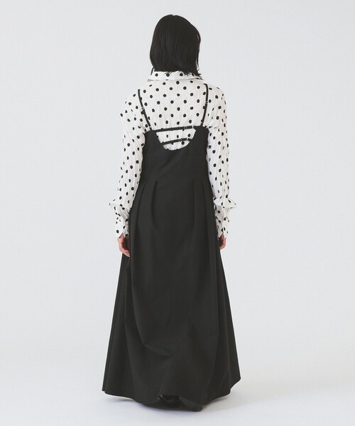 Ray BEAMS（レイビームス）の「タック フレアー キャミソール ワンピース（ワンピース・レディース・ブラック/ブラウン・0/1）」の4枚目の写真