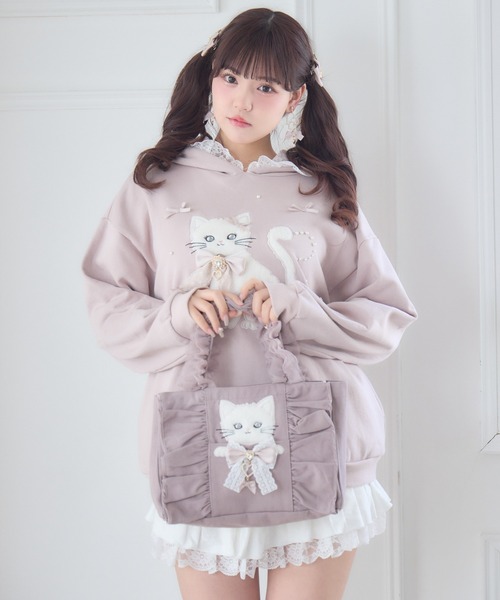 ROJITA(ロジータ)の「RibbonCat ミニトートバッグ(トートバッグ・レディース・ホワイト/ピンク/ブラック・FREE)」の16枚目の写真