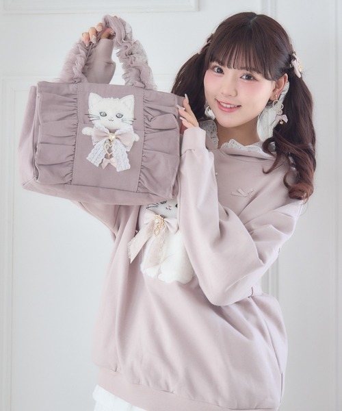 ROJITA(ロジータ)の「RibbonCat ミニトートバッグ(トートバッグ・レディース・ホワイト/ピンク/ブラック・FREE)」の14枚目の写真