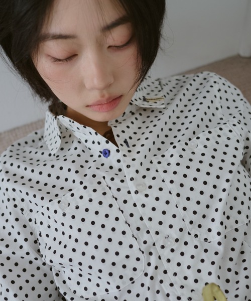 common gull products.（コモンガルプロダクツ）の「春の誤差なタイトシャツ（シャツ/ブラウス・レディース・ホワイト系/サックスブルー系/ミント・MEDIUM/LARGE/SMALL）」の11枚目の写真