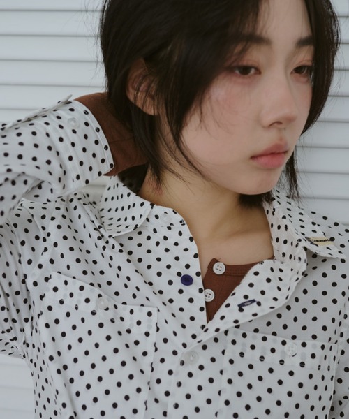 common gull products.（コモンガルプロダクツ）の「春の誤差なタイトシャツ（シャツ/ブラウス・レディース・ホワイト系/サックスブルー系/ミント・MEDIUM/LARGE/SMALL）」の5枚目の写真