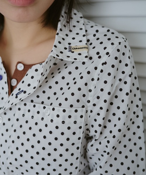 common gull products.（コモンガルプロダクツ）の「春の誤差なタイトシャツ（シャツ/ブラウス・レディース・ホワイト系/サックスブルー系/ミント・MEDIUM/LARGE/SMALL）」の6枚目の写真