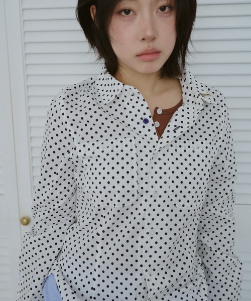 common gull products.（コモンガルプロダクツ）の「春の誤差なタイトシャツ（シャツ/ブラウス・レディース・ホワイト系/サックスブルー系/ミント・MEDIUM/LARGE/SMALL）」の8枚目の写真