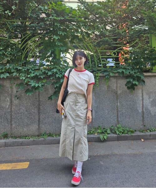 MALOUPE(マロップ)の「3105 ナイロンスカート (ベージュ)(スカート・レディース・ベージュ・SMALL/MEDIUM)」の10枚目の写真