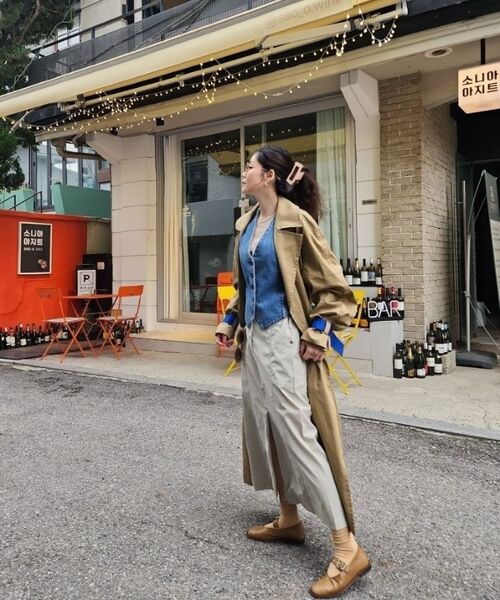 MALOUPE(マロップ)の「3105 ナイロンスカート (ベージュ)(スカート・レディース・ベージュ・SMALL/MEDIUM)」の5枚目の写真