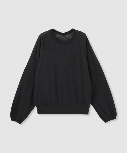 allureville（アルアバイル）の「【ATELIER Line】コットンシルクリネンシアープルオーバー（ニット/セーター・レディース・イエロー/チャコールグレー/ライトグレー・2）」の2枚目の写真