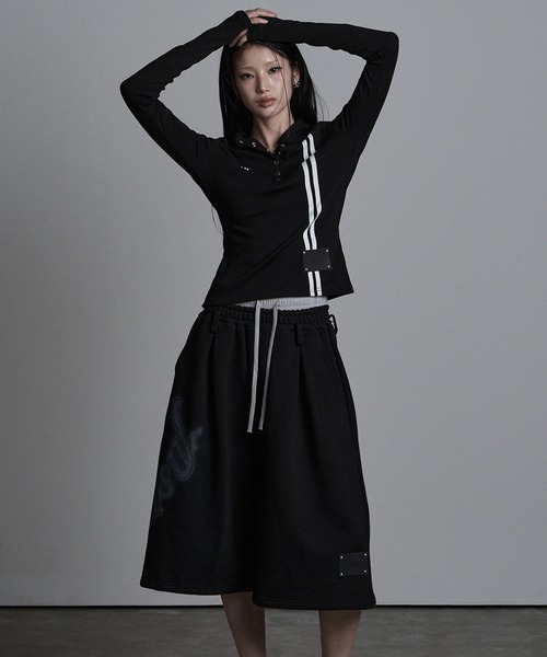 Ada.(エイダ)の「◇ASYOUARE◇サギング フレア バミューダ パンツ SAGGING FLARE BERMUDA PANTS(その他パンツ・レディース・グレー/ブラック・FREE)」の11枚目の写真