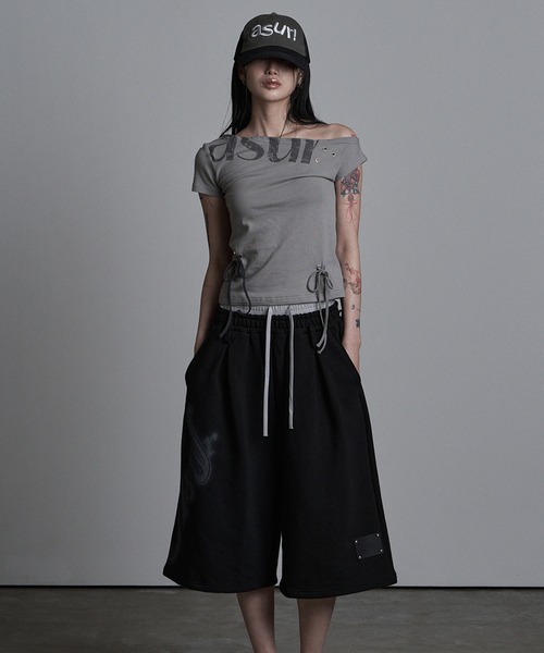 Ada.(エイダ)の「◇ASYOUARE◇サギング フレア バミューダ パンツ SAGGING FLARE BERMUDA PANTS(その他パンツ・レディース・グレー/ブラック・FREE)」の16枚目の写真