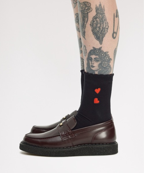 FRED PERRY(フレッドペリー)の「Amy Winehouse Amy Lettuce Edge Socks/エイミー・ワインハウス レタスエッジソックス(ソックス/靴下・レディース・ブラック・4-6)」の3枚目の写真
