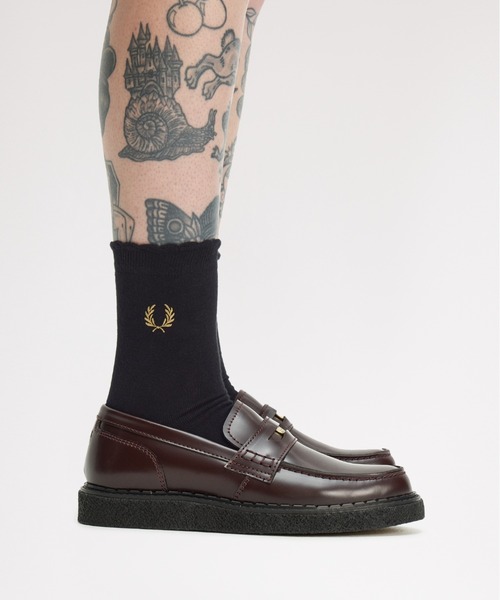 FRED PERRY(フレッドペリー)の「Amy Winehouse Amy Lettuce Edge Socks/エイミー・ワインハウス レタスエッジソックス(ソックス/靴下・レディース・ブラック・4-6)」の4枚目の写真